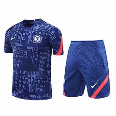 Kit Camisa + Short Chelsea Treino Azul 21/22