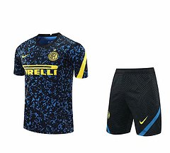 Kit Camisa + Short Treino Inter de Milão Azul 21/22